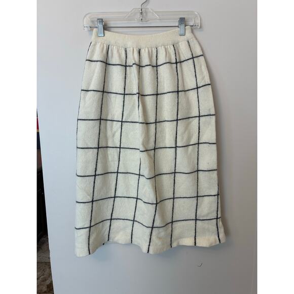 Liz Claiborne Vintage Skirt Lambswool and Angora Rabbit Hair Cream Geometric M - Picture 1 of 4